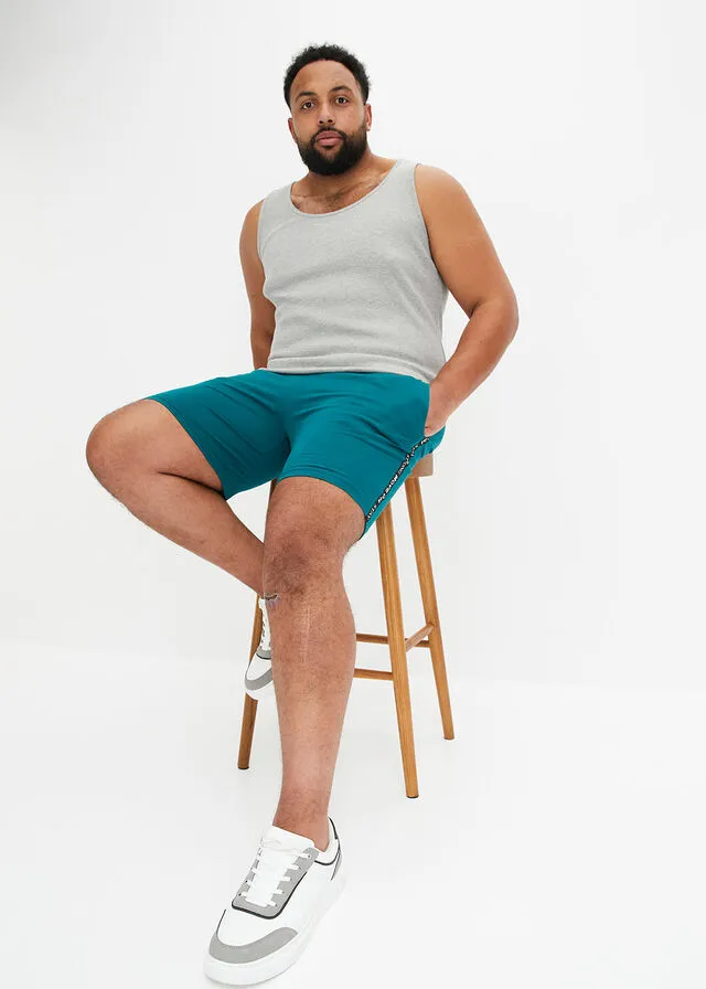 Knit Short Pants Set Navy Blue+Petrol Blue